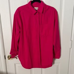 Universal Thread Hot Pink Oversized Shirt thick cotton small